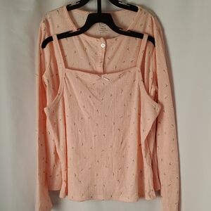 Wonder Nation Pink Buttoned Fitted Camisole